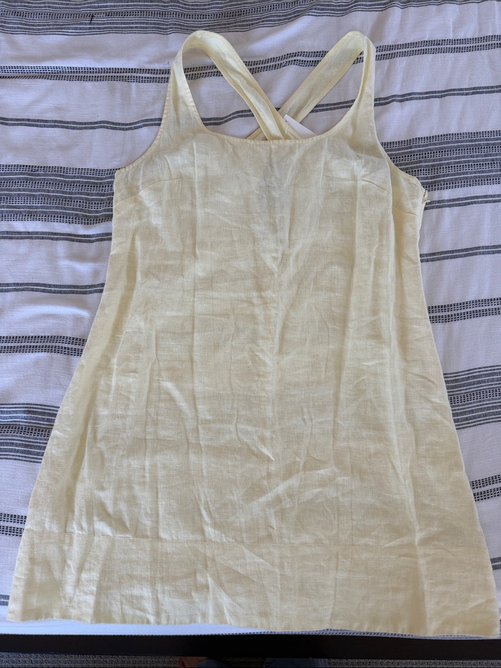 Madewell Pale Yellow Linen Sundress